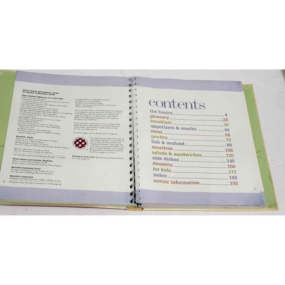 Easy Diabetic Meals by Kristi Fuller 2002 Spiral Cookbook for 2 or 4 Servings